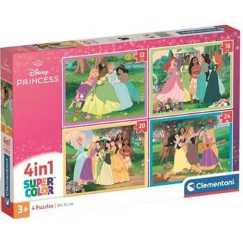 Disney Hercegnők 4az1-ben Supercolor puzzle - Clementoni kép
