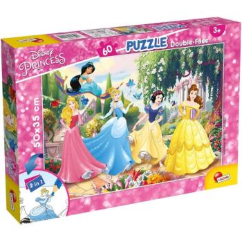 Disney Hercegnők - Mesebeli kert varázsa 2 az 1-ben 60db-os puzzle és színező 50x35cm - Lisciani kép