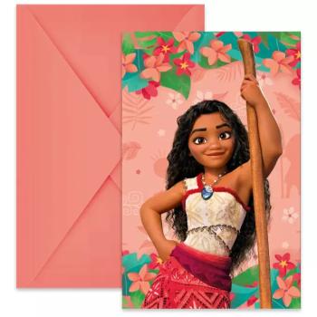 Disney Hercegnők Vaiana 2 party meghívó borítékkal 6db-os szett kép