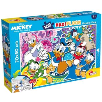 Disney Kacsamesék 2 az 1-ben 108db-os puzzle és színező 70x50cm - Lisciani kép