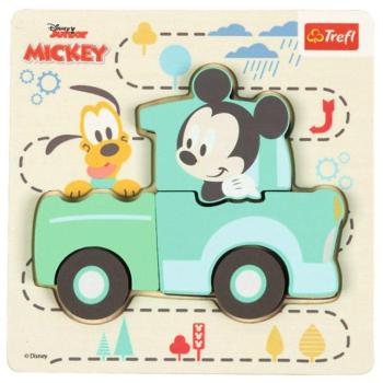 Disney Mickey Egér az autóban fa formaillesztő puzzle - Trefl kép