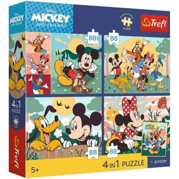Disney Mickey egér és barátai – 4 x 88 db-os Premium Plus Kids puzzle – Trefl kép