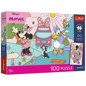 Disney Minnie egér Rózsaszín kaland 100db-os UFT puzzle poszterrel - Trefl kép