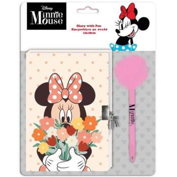 Disney: Minnie Egér titkos napló lakattal és pom-pomos tollal 12x18cm 60 lapos kép