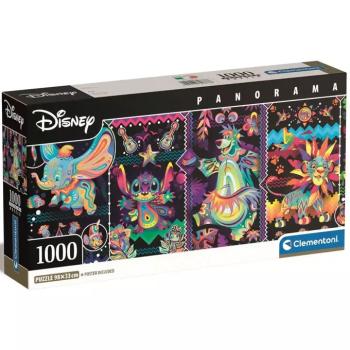 Disney: Neon karakterek 1000db-os panoráma puzzle 98x33cm - Clementoni kép