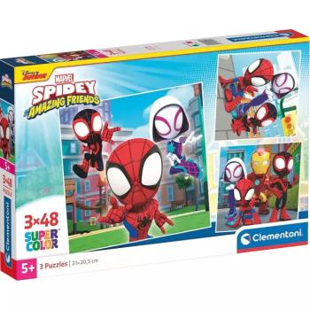 Disney Spidey 3x48db-os Supercolor puzzle - Clementoni kép