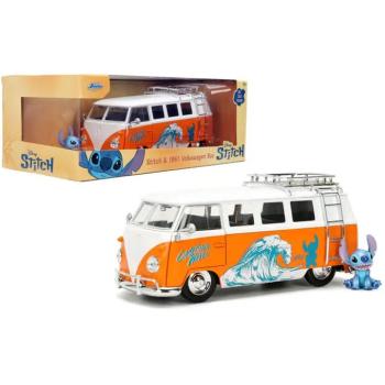 Disney Stitch – 1961 Volkswagen Busz kisautó Stitch figurával 1/24 - Jada Toys kép