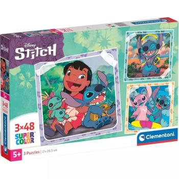 Disney Stitch 3x48db-os Supercolor puzzle - Clementoni kép