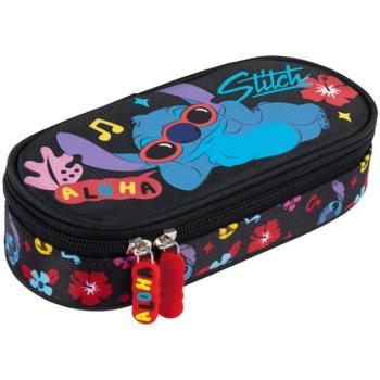 Disney Stitch Aloha fekete színű ovális tolltartó PC01 23x9,5x6 cm kép