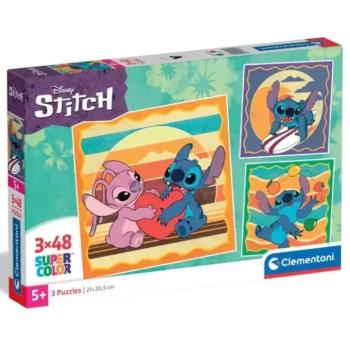 Disney Stitch és Angel 3x48db-os Supercolor puzzle - Clementoni kép