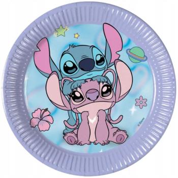 Disney Stitch és Angel papírtányér 8db-os szett 20cm kép