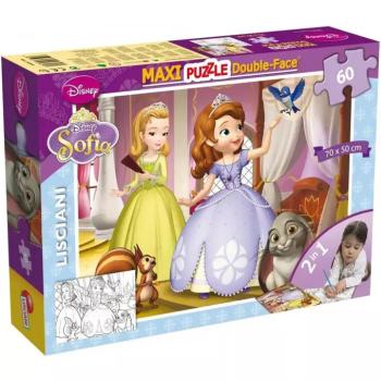 Disney Szófia hercegnő 2 az 1-ben 60db-os maxi puzzle és színező 70x50cm - Lisciani kép