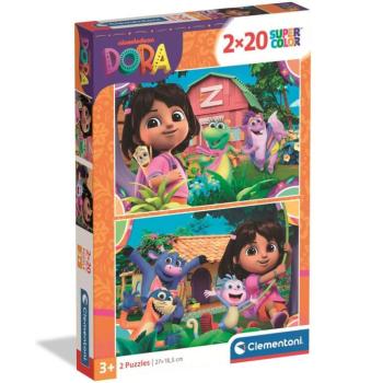 Dóra a felfedező 2x20db-os Supercolor puzzle - Clementoni