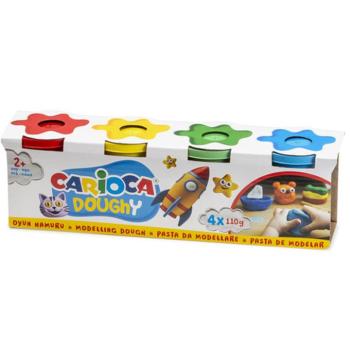 Doughy modellező gyurma szett tégelyben 4x110g - Carioca kép