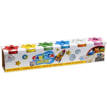 Doughy modellező gyurma szett tégelyben 6x110g - Carioca kép