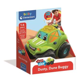Dusty, hátrahúzós baby dűne buggy hanggal és fénnyel - Clementoni kép
