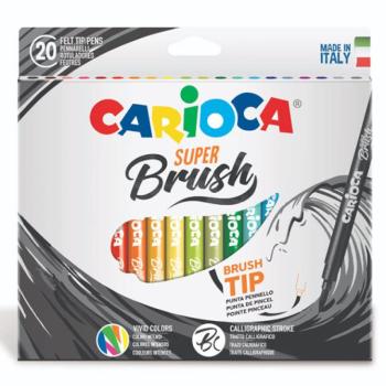 Ecsetvégű filctoll szett 20 db-os kiszerelésben - Carioca kép