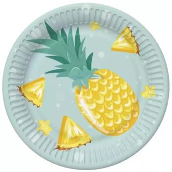 Egzotikus gyümölcs mintás papírtányér csomag - 23 cm, 8 darabos kép