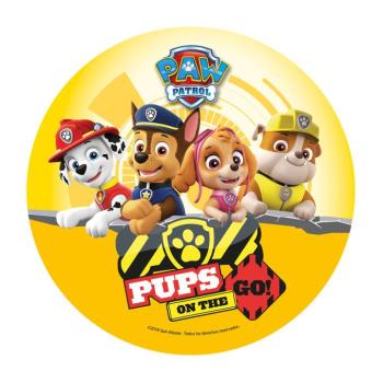 Ehető papír - Mancs Őrjárat Pups on the go sárga 20 cm