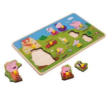 Eichhorn: Peppa malac fa fogantyús formaillesztő puzzle 13 db-os kép