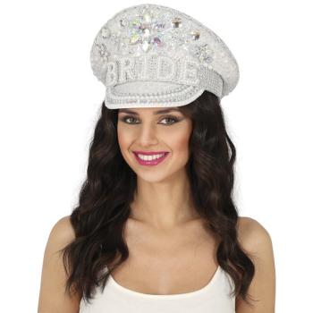 Elegáns kapitányi sapka Bride a menyasszonynak kép