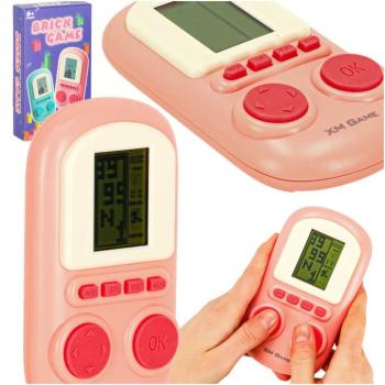 Elektronikus árkádjáték, mini hordozható konzol, zsebméretű, rózsaszín