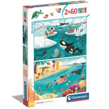 Élet a tengeren supercolor 2 az 1-ben puzzle 2x60db-os - Clementoni kép