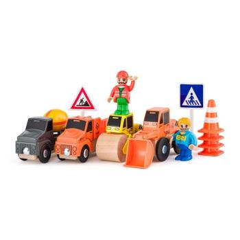 Építőipari járműves játékszett 12db-os - Woodyland