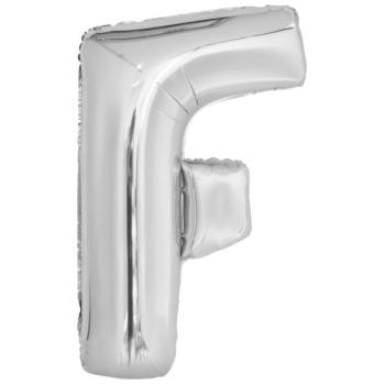 F betű fólia lufi 86 cm - ezüst kép