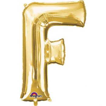 F betű mini fólia lufi 33 cm - arany kép