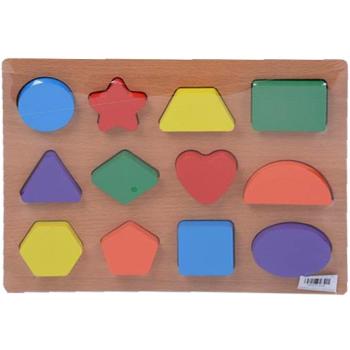 Színes fa formaillesztő játék 30x23cm kép