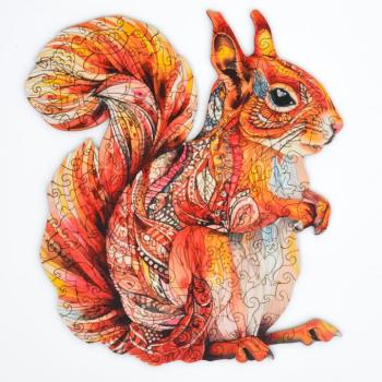 Fa kirakó felnőtteknek | Cuki Mókus | 159 darab | Közepes | Lézervágott fa | Állat alakú darabok | 29 x 21 cm | Lubiwood kép