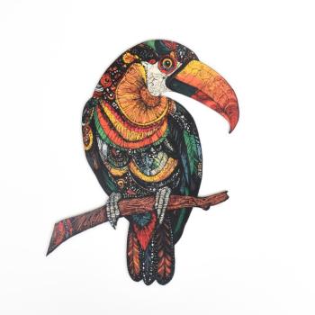Fa kirakó felnőtteknek | Egzotikus Tukán | 149 darab | Lézervágott fa | Állat alakú darabok | Közepes | 29 x 21 cm | Lubiwood kép