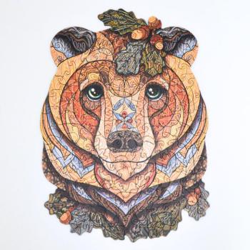 Fa kirakó felnőtteknek | Erdei Medve | 150 darab | Állat alakú darabok | Lézervágott fa | Közepes | 29 x 21 cm | Lubiwood kép