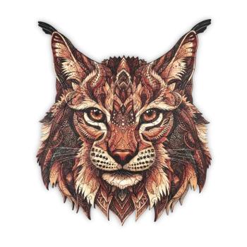 Fa kirakó felnőtteknek | Kalandvágyó hiúz | 176 darab | Lézervágott fa | Állat alakú darabok | Közepes | 29 x 21 cm | Lubiwood kép