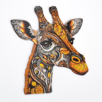 Fa kirakó felnőtteknek | Kecses Zsiráf | 143 darab | Lézervágott fa | Állat alakú darabok | Közepes | 29 x 21 cm | Lubiwood kép