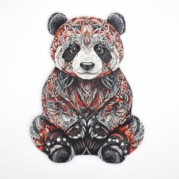 Fa kirakó felnőtteknek | Szeleburdi Panda | 147 darab | Lézervágott fa | Állat alakú darabok | Közepes | 29 x 21 cm | Lubiwood kép
