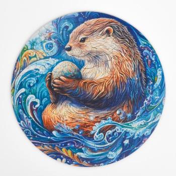 Fa kirakó felnőtteknek | Vízi Vidra | 167 darab | Állat alakú darabok | Lézervágott fa | Közepes | 29 x 21 cm | Lubiwood kép