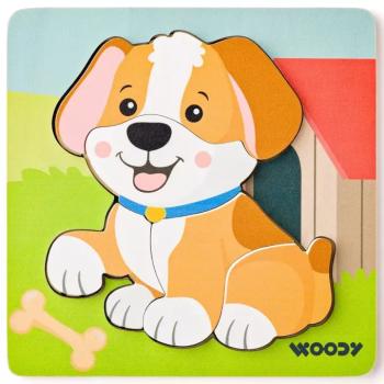 Fa kutyás 5db-os baba puzzle - Woodyland kép