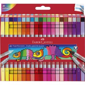 Faber-Castell: 40db-os kétvégű filctoll készlet ragyogó színekkel kép