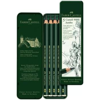 Faber-Castell: 9000 Jumbo grafitceruza fém dobozban 5db-os szett kép