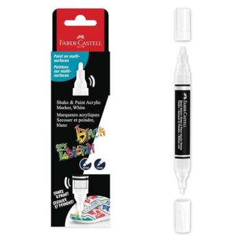 Faber-Castell: Black Edition Shake & Paint 2 végű 3mm-es és 1mm-es fehér marker kép