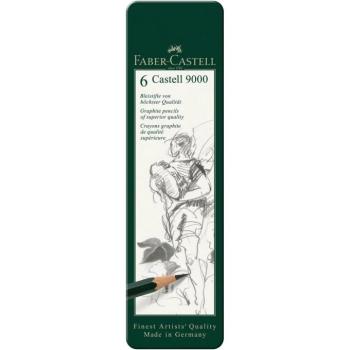 Faber-Castell: Castell 9000 Grafitceruza 6db-os szett fém dobozban kép