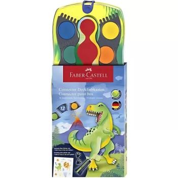 Faber-Castell: Connector 12db-os vízfesték készlet összeilleszthető palettákkal, dinoszaurusz mintázattal kép