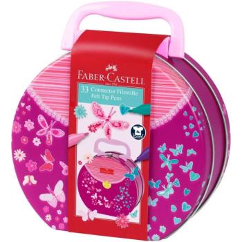 Faber Castell: Connector filctoll készlet 33db-os pillangós fém kézitáskában kép