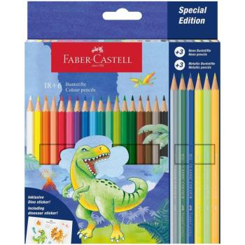 Faber-Castell: Dinoszauruszos színes ceruza szett 18+6db kép