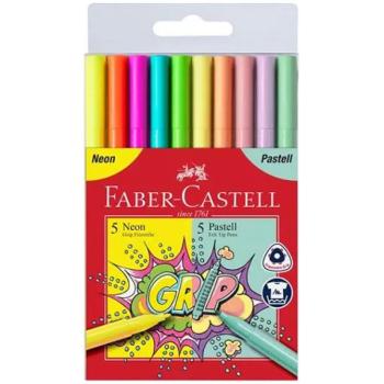 Faber-Castell: Grip neon és pasztell filctoll szett 5+5db-os kép