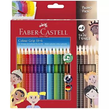 Faber-Castell: GRIP színesceruza készlet 24db-os csomag 6db test színű ceruzával kép
