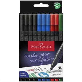 Faber-Castell: GRIP tűfilc 0,4mm-es heggyel 4 féle szín 10db-os szett kép