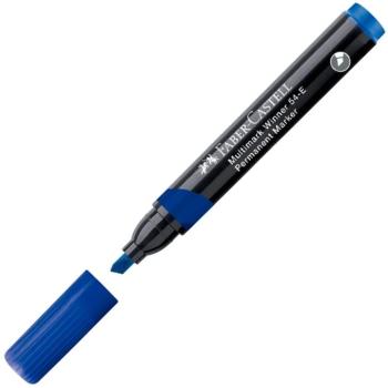 Faber-Castell: Permanent Marker kék alkoholos filctoll vágott heggyel kép